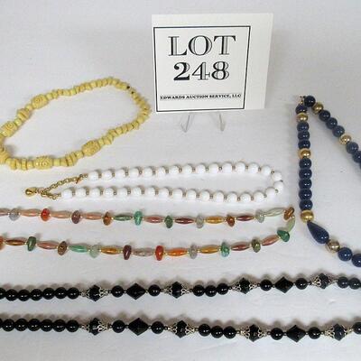 Lot of Older Costume Jewelry, Necklaces, White One is Monet, Otherwise Unmarked