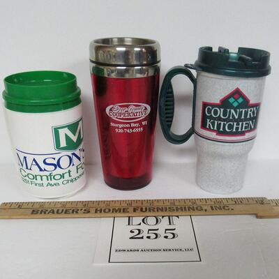 3 Plastic Drinking Cups With Covers, Country Kitchen, More
