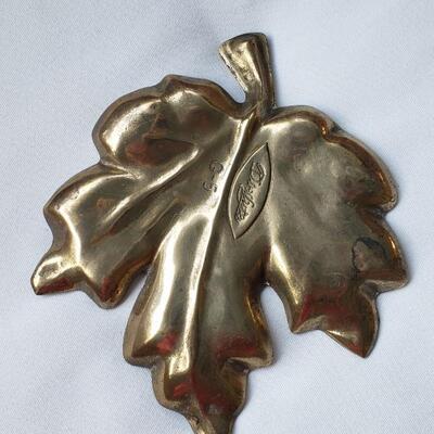 MCM mid-century modern brass Leaf tray