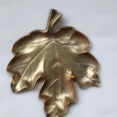MCM mid-century modern brass Leaf tray