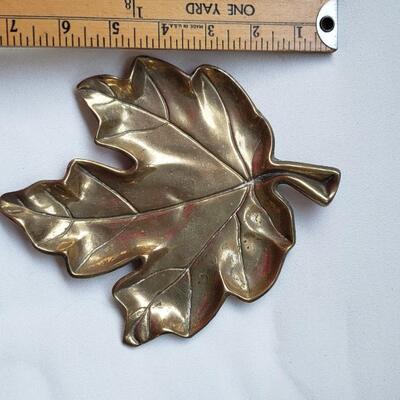 MCM mid-century modern brass Leaf tray