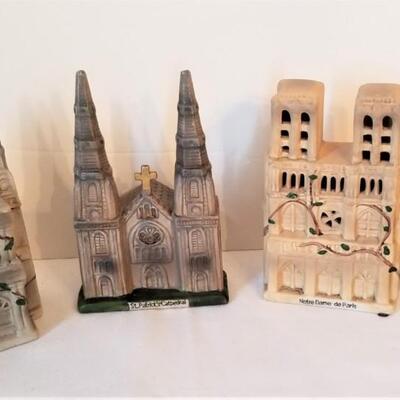 Lot #87  Set of 4 Miniature Churches