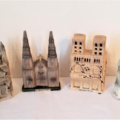 Lot #87  Set of 4 Miniature Churches