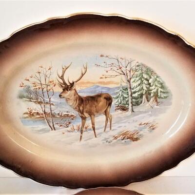 Lot #88  Antique Wild Game China Set - Platter/plates