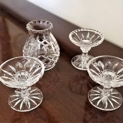 Lot #89  Glass Candle Lamp and 2 candlesticks
