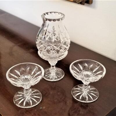 Lot #89  Glass Candle Lamp and 2 candlesticks