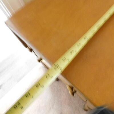 Vintage Solid Wood Maple Double Drawer Drop Leaf Table with Fluted Legs 