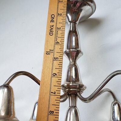 9" tall "Empire" sterling candelabra candlestick weighted