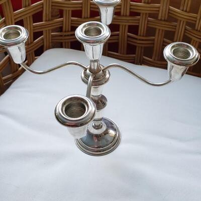 9" tall "Empire" sterling candelabra candlestick weighted