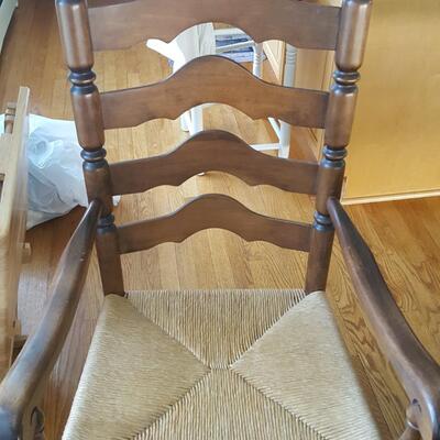 Solid Wood Table w 6 Ladder back Chairs 48