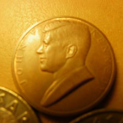 3 Historic Coins President Kennedy Inauguration and Caesars coins.