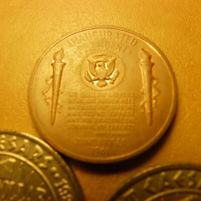 3 Historic Coins President Kennedy Inauguration and Caesars coins.