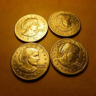 4 Susan B. Antony 1979 coins.