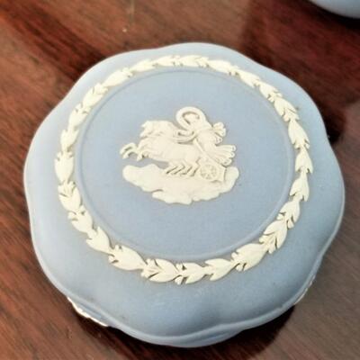 Lot #106  Two Pieces of WEDGWOOD Blue Jasperware