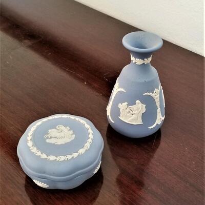 Lot #106  Two Pieces of WEDGWOOD Blue Jasperware