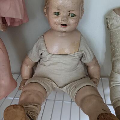 ANTIQUE DOLL BABY E.I.H. HORSMAN 1920'S COMPOSITION CLOTH 22"