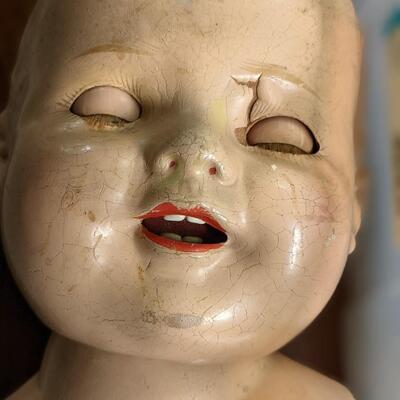 ANTIQUE DOLL BABY E.I.H. HORSMAN 1920'S COMPOSITION CLOTH 22"