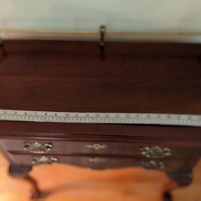 Mahogany side table with brass ledge