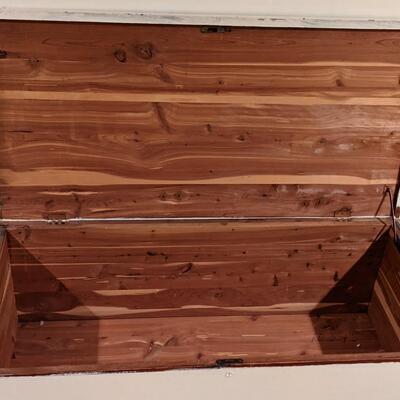 Vintage white cedar chest