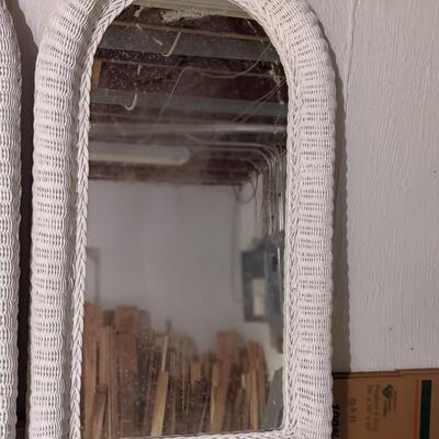 Wicker framed mirror