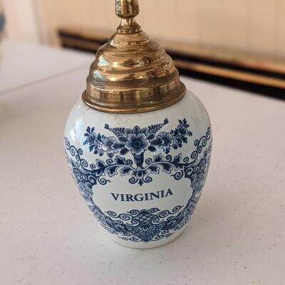 Old Dutch Delft Virginia Apothecary Jar