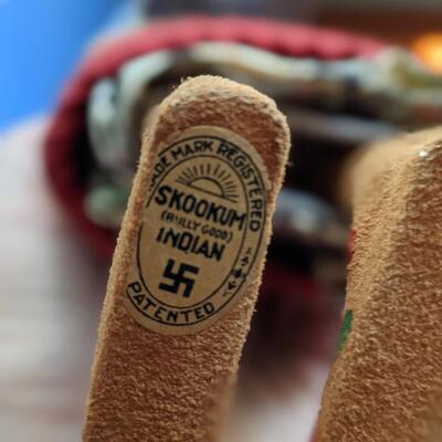 Vintage Skookum Indian Doll with Swastika
