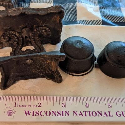 Wrought Iron table and kettles