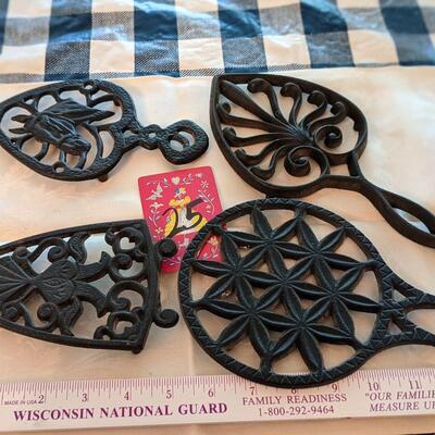 Set of wrought iron trivets