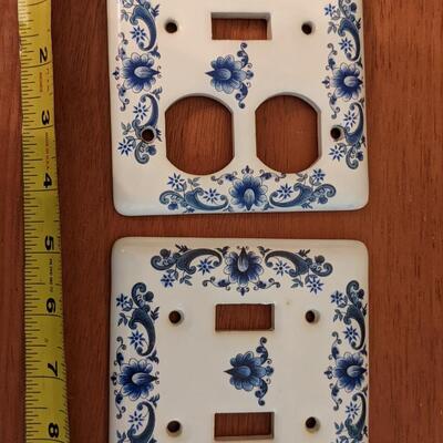 Blue and White switch covers, excellent condition