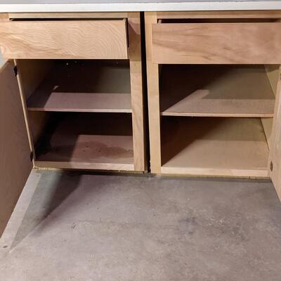 Formica top workbench with cabinets