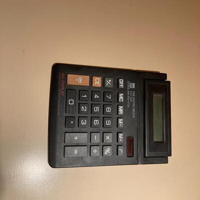 #304 Adding Machine with Manual and Paper, Calculators