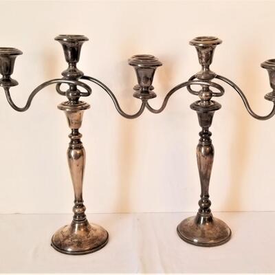 Lot #118  Beautiful Pair of Sterling Silver Candelabra