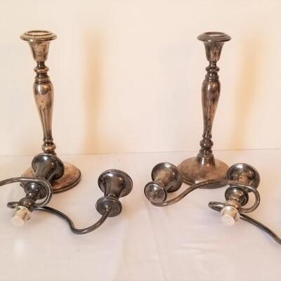 Lot #118  Beautiful Pair of Sterling Silver Candelabra