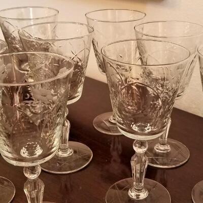 Lot #120  Lot of 9 vintage Crystal Goblets