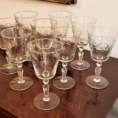 Lot #120  Lot of 9 vintage Crystal Goblets