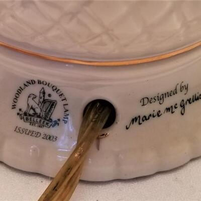 Lot #123  Belleek Table Lamp