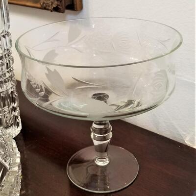 Lot #138  3 pieces of Crystal - Compote, Vase, Bowl