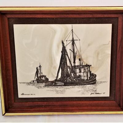 Lot #149  Vintage Washington Mint Shrimp Boat Scene
