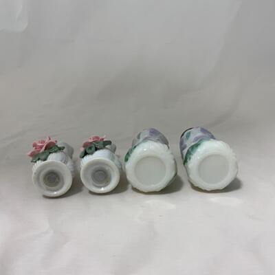 [26] VINTAGE | Two Sets Salt and Pepper Shakers | Victorian Hand Painted