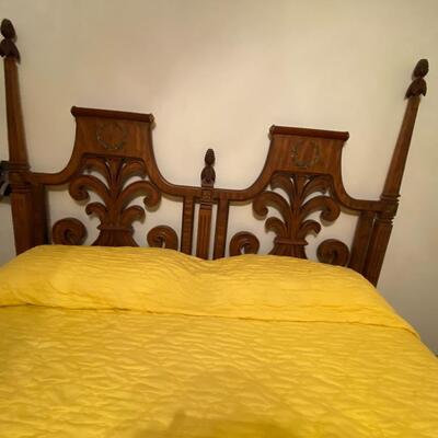 Mid century Mediterranean king size bed, mattress & spring