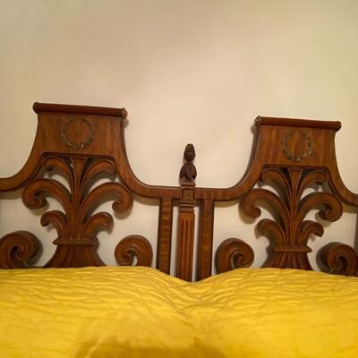 Mid century Mediterranean king size bed, mattress & spring
