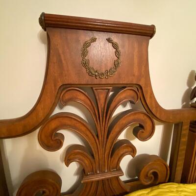 Mid century Mediterranean king size bed, mattress & spring