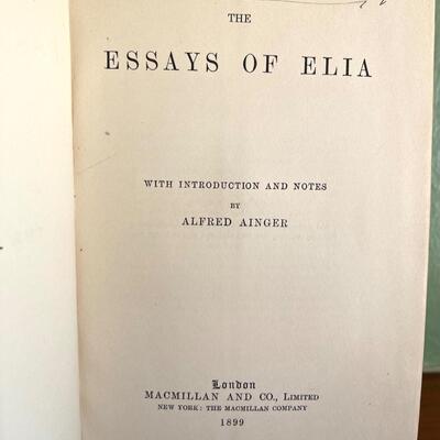 LOT 60 - Antique Book - Essays of Elia - Alfred Ainger
