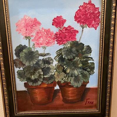 Original framed floral by Fran 