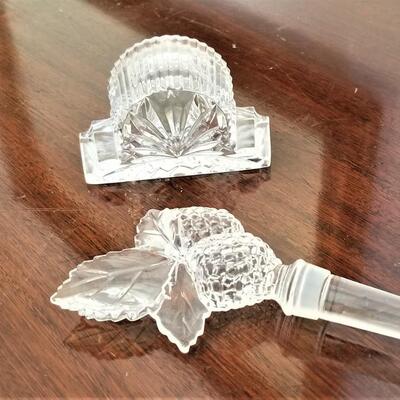 Lot #171  Waterford clock and Crystal Wine Stopper