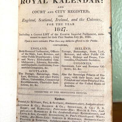 LOT 62 - Antique Book - Royal Kalendar - Fore-Edge Painting - 1827