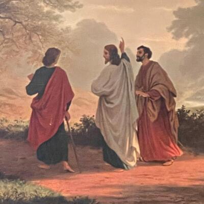 The walk to Emmaus  following the Resurrection 