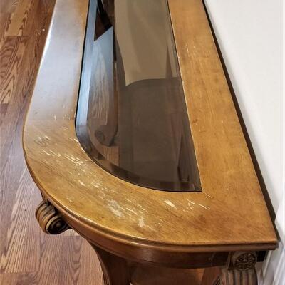 Lot #173  Contemporary Sofa Table - Glass Top