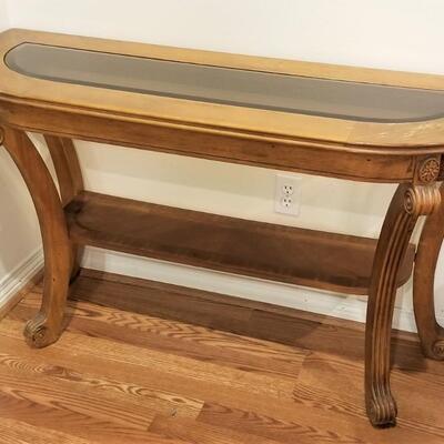 Lot #173  Contemporary Sofa Table - Glass Top