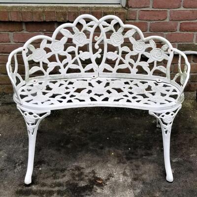 Lot #174  Vintage Cast Iron Garden Settee